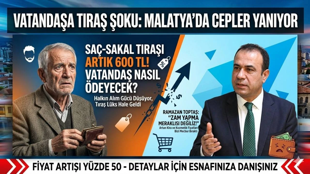 Malatya’da Berber ve Kuaför Fiyatları Cep Yakıyor: Yüzde 50 Zam Geldi!